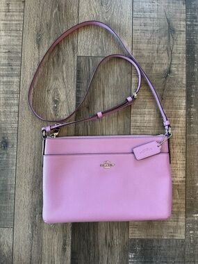 COACH Saffiano Leather Crossbody Bag Lilac Pink NEW